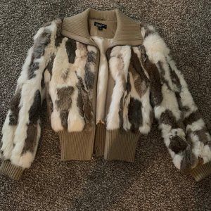 Rabbit Fur Zipper Jacket